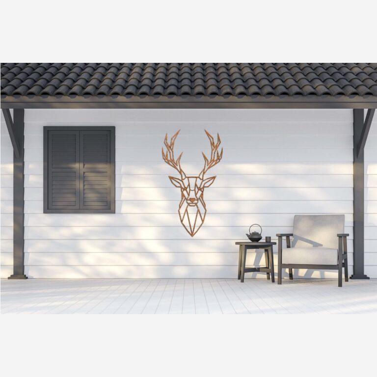 Cervo Decoração de paredes em aço corten 1.0