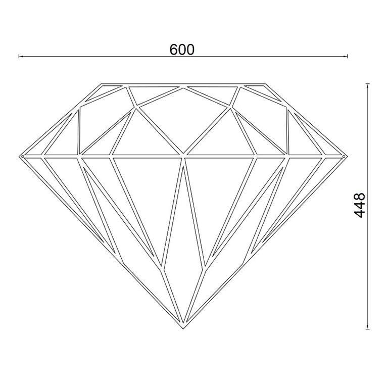 Diamante Decoração de parede em metal *OP=OP