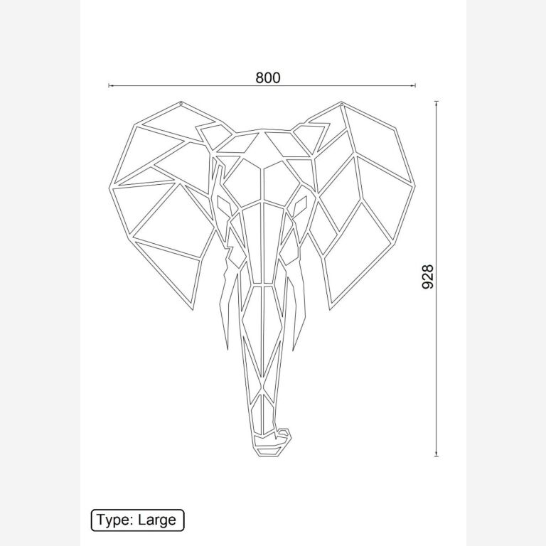 Elefante Decoração de parede em metal 2.0