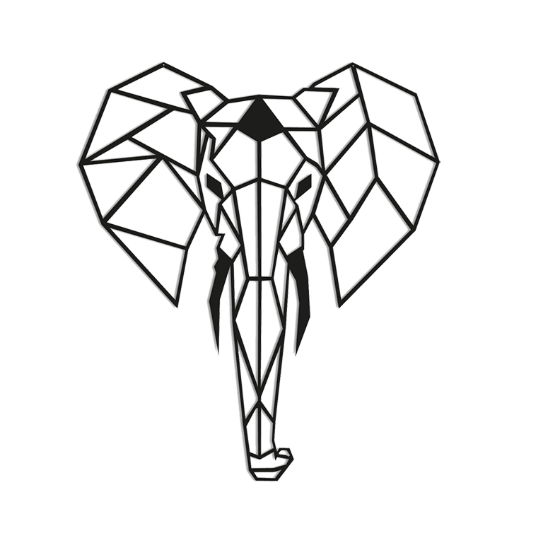 Elefante Decoração de parede em metal 2.0