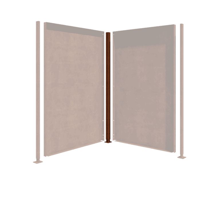Estaca em aço corten - Canto com placa de base - 190 x 6 x 6 cm