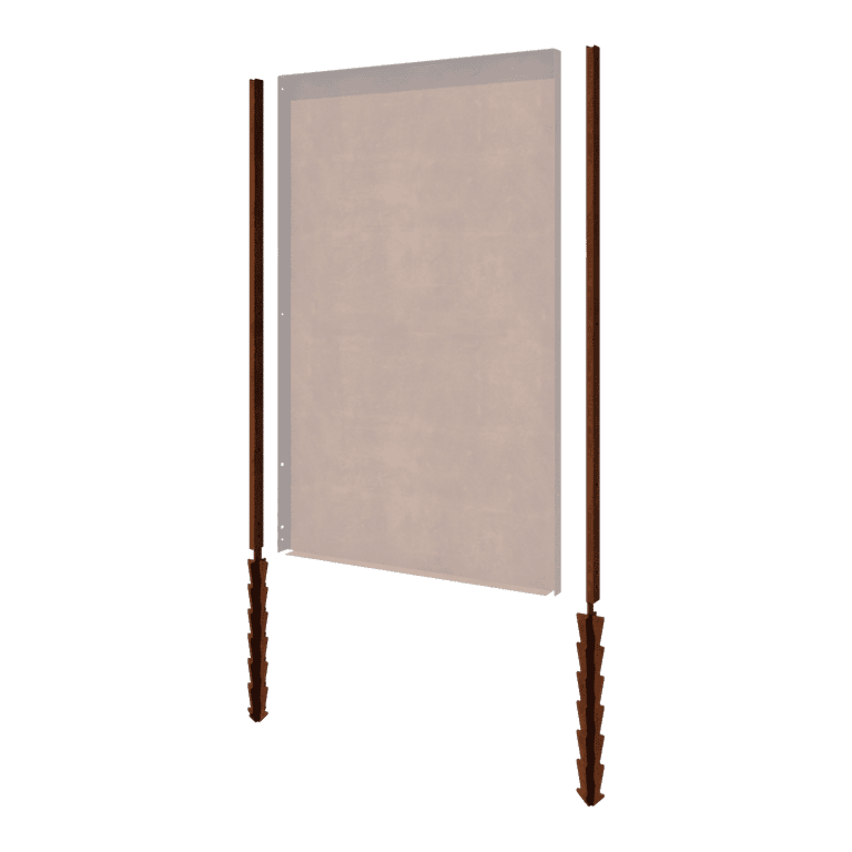 Suporte direito estaca aço corten com 190 x 6 x 3 cm