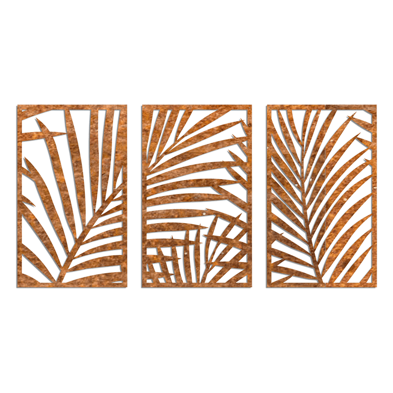 Fetos decoração de parede em aço corten 3 partes