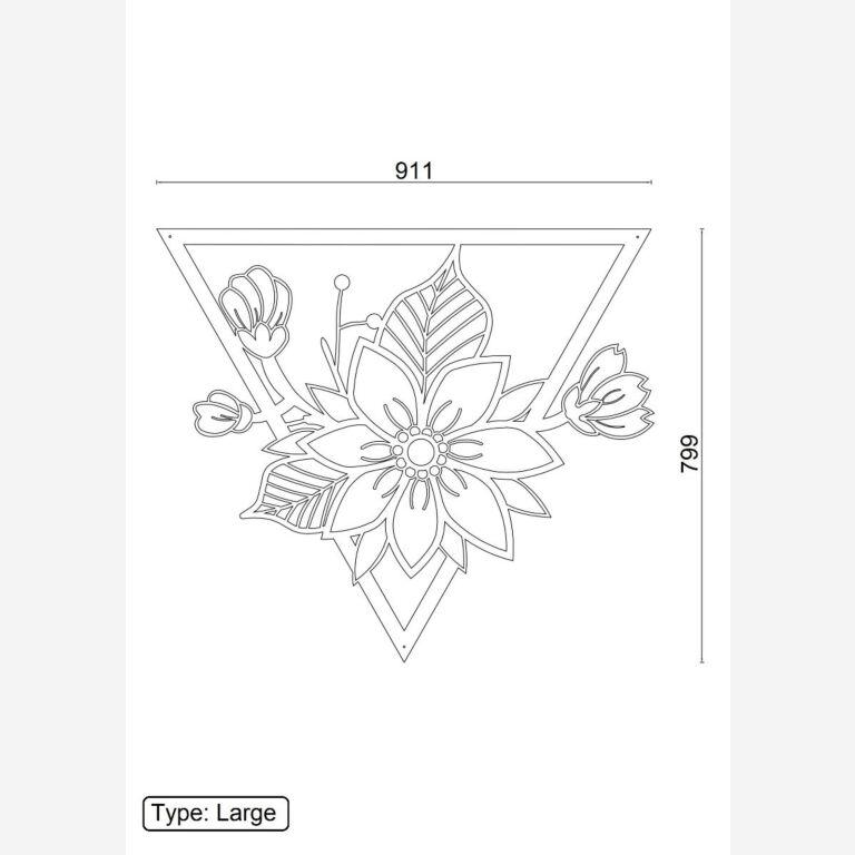 Flor decoração de parede em metal 1.0