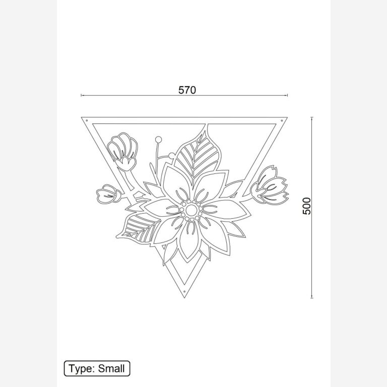 Flor decoração de parede em metal 1.0