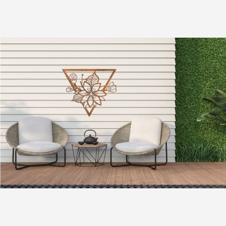 Flor Decoração de paredes em aço corten 1.0