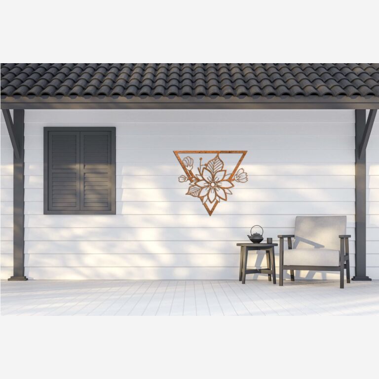 Flor Decoração de paredes em aço corten 1.0