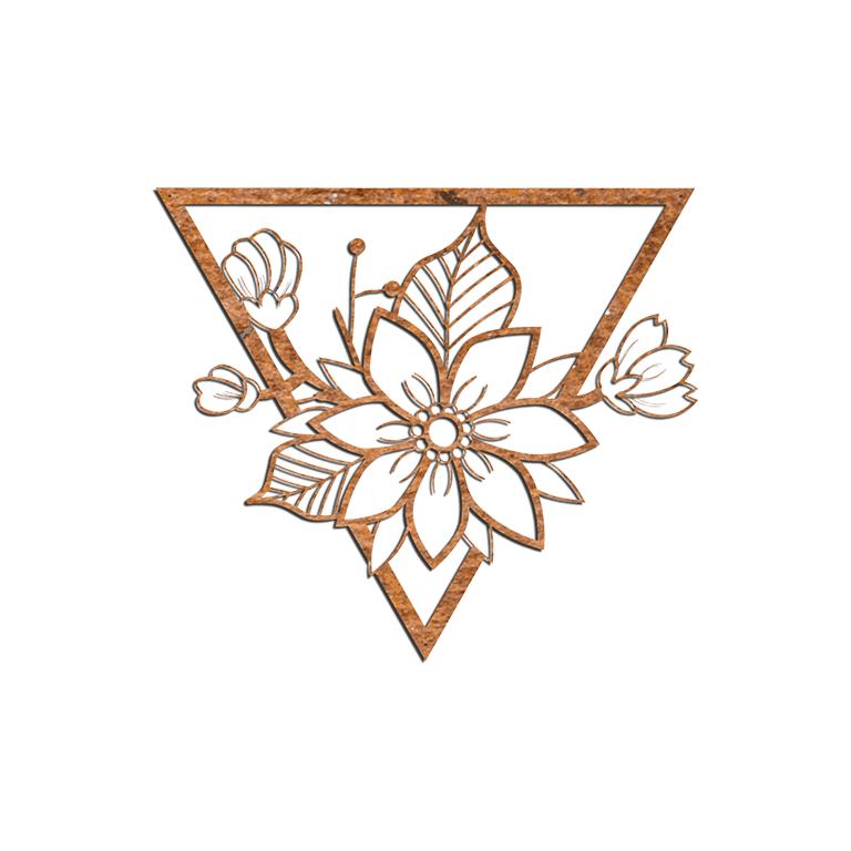 Flor Decoração de paredes em aço corten 1.0