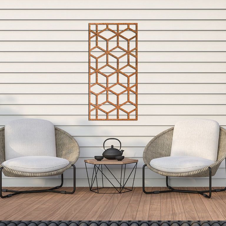 Formas geométricas Decoração de paredes em aço corten 2.0
