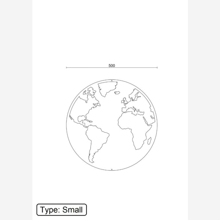 Decoração de parede em metal Mapa-mundo