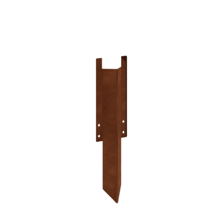 Estaca de fixação em aço corten - Altura da bordadura 22 / 25 cm
