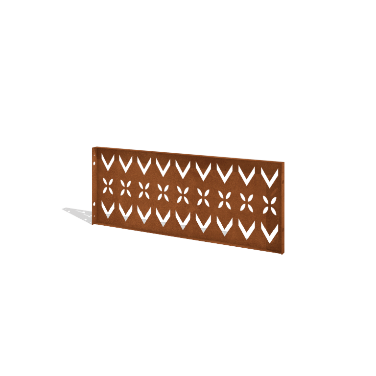 Vedação em aço corten H painel V 120 x 47,5 cm