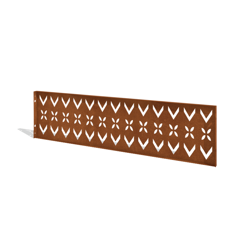 Vedação em aço corten H painel V 180 x 47,5 cm