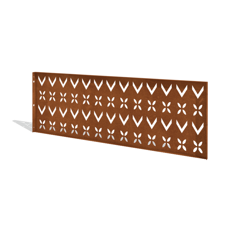 Vedação em aço corten H painel V 180 x 63,3 cm