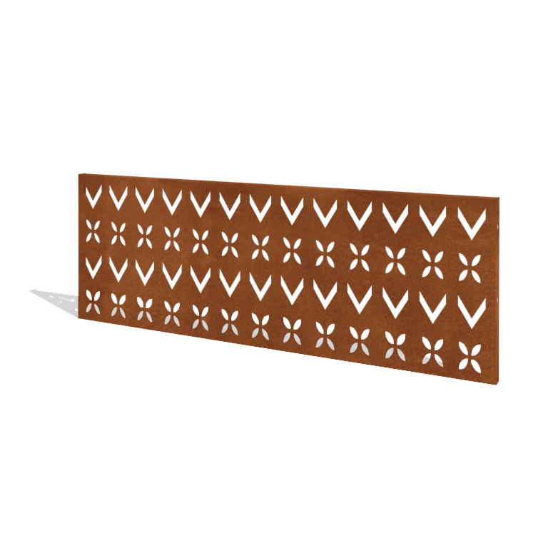 Vedação em aço corten H painel V 180 x 63,3 cm