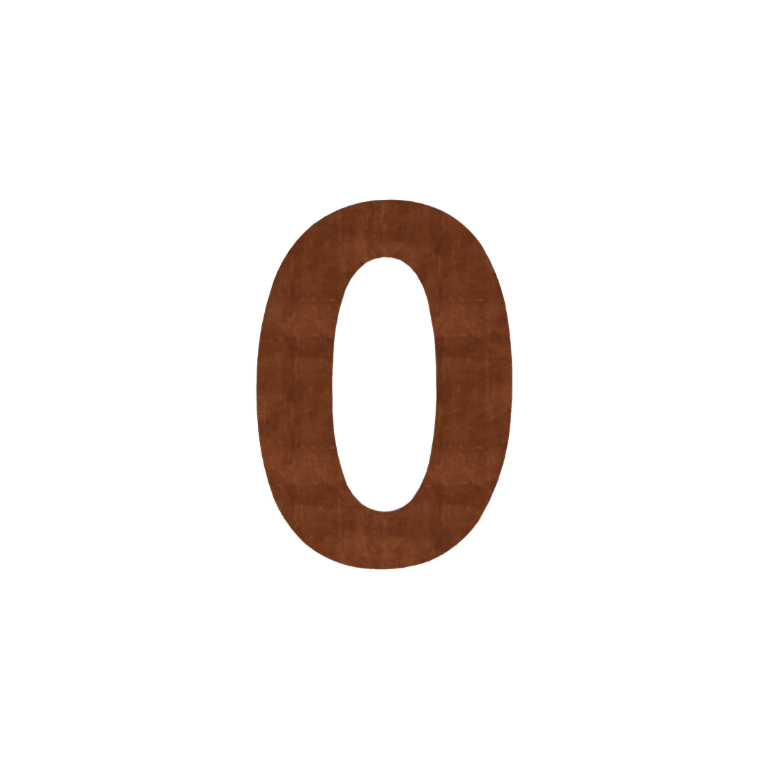 Número de casa em aço corten 0 - 15 cm
