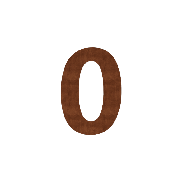 Número de casa em aço corten 0 - 30 cm