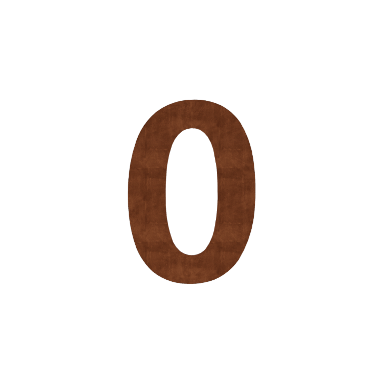Número de porta em aço corten 0 - 34,6 x 50 cm