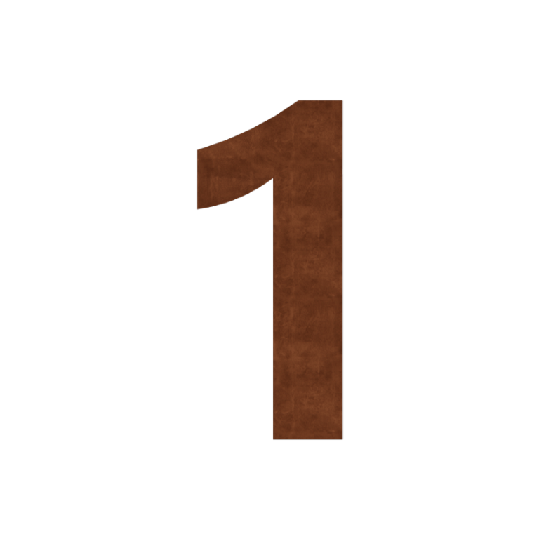 Número de casa em aço corten 1 - 80 cm