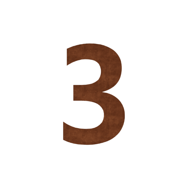 Número de porta em aço corten 3 - 30,4 x 50 cm