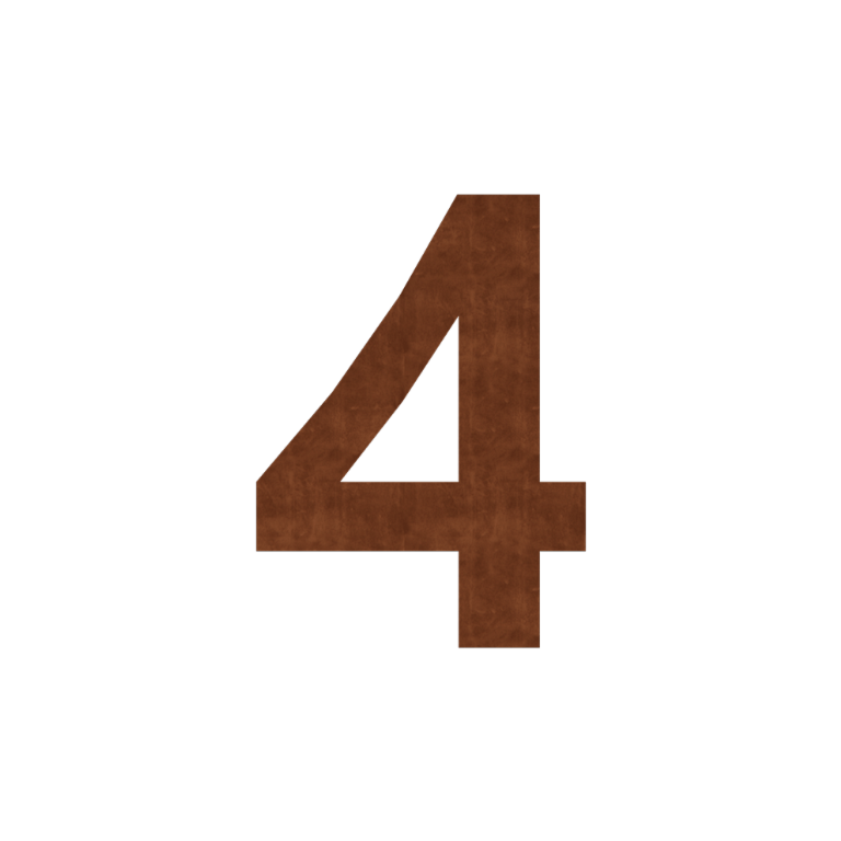 Número de casa em aço corten 4 - 50 cm