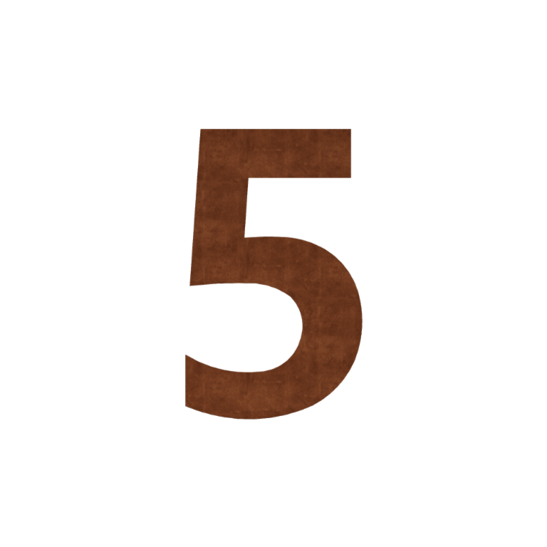 Número de casa em aço corten 5 - 80 cm