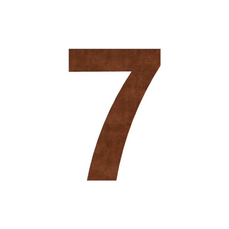 Número de casa em aço corten 7 - 80 cm
