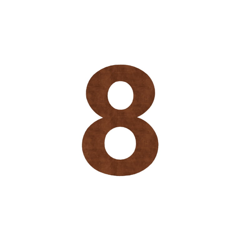 Número de casa em aço corten 8 - 30 cm