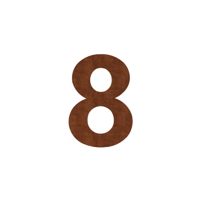 Número de casa em aço corten 8 - 80 cm