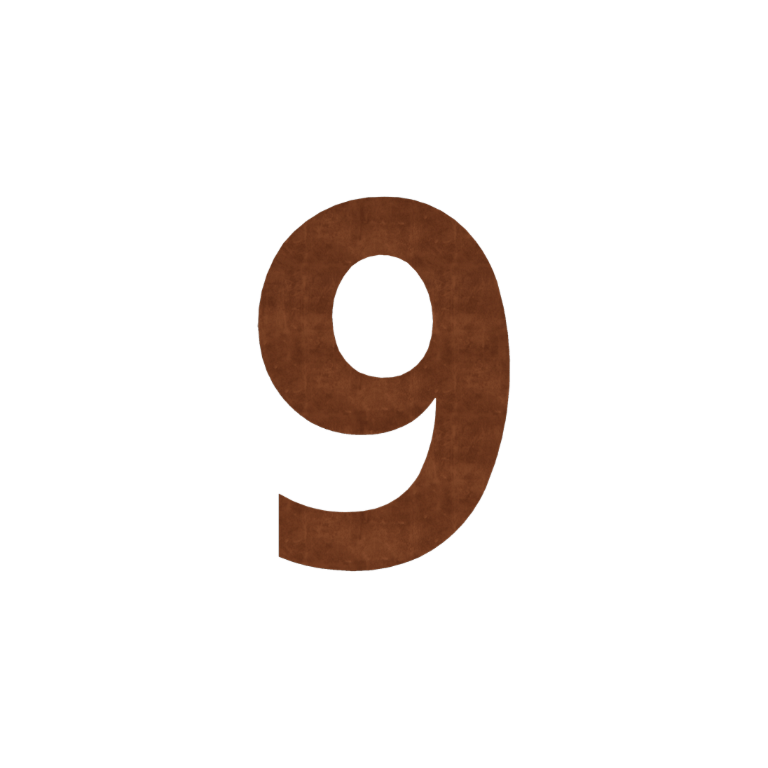 Número de casa em aço corten 9 - 80 cm