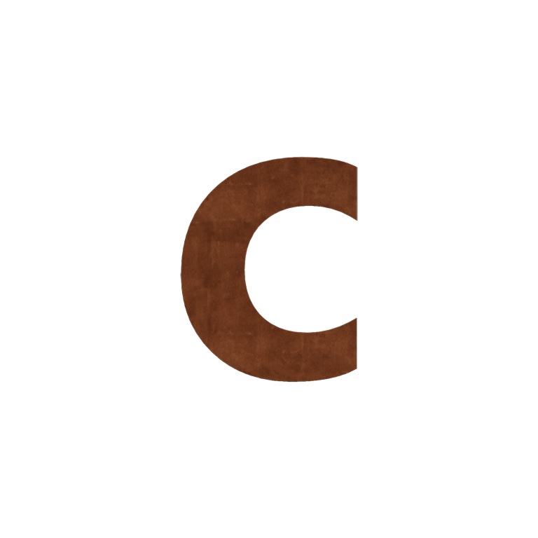 Número de casa em aço corten c - 10 cm