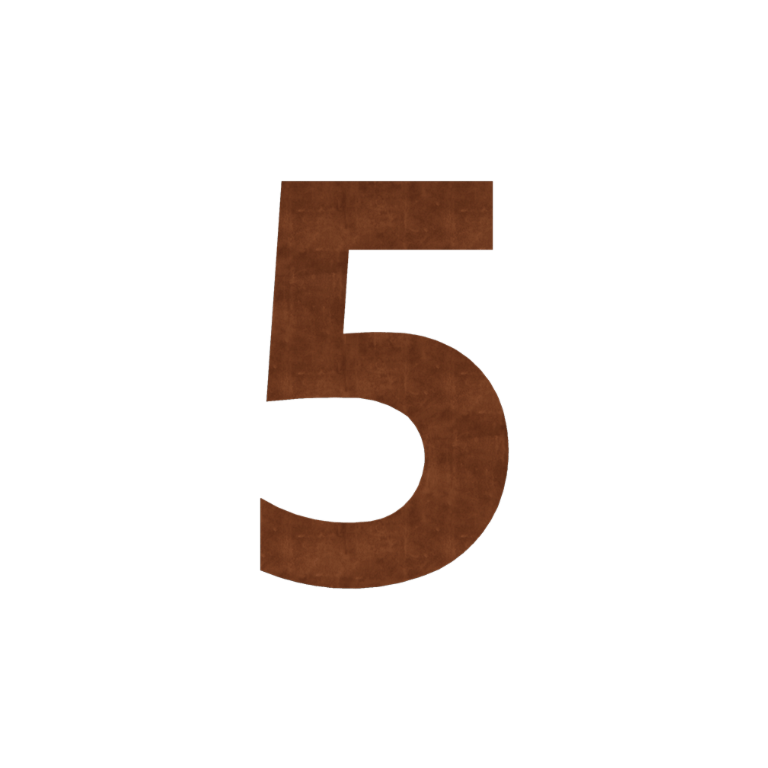 Número de casa em aço corten (laje) 5 - 15 cm