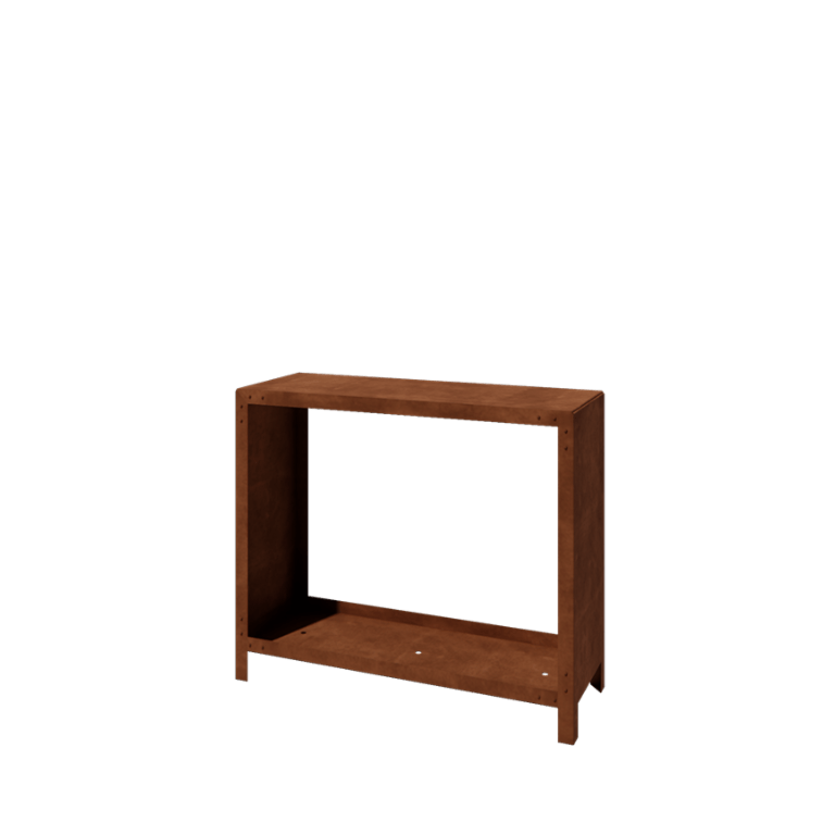Arrumação de madeira em aço corten Indiana 100 x 120 x 40 cm