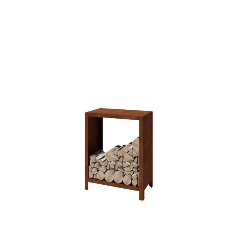 Abrigo para lenha em aço corten - Indiana - 80 x 40 x 100 cm