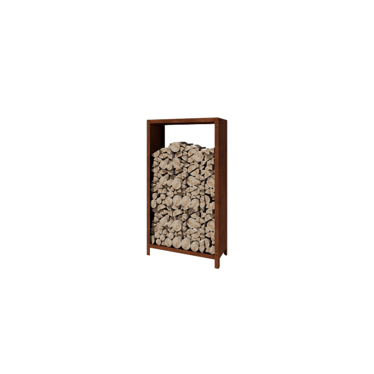 Abrigo para lenha em aço corten - Indiana - 100 x 40 x 180 cm