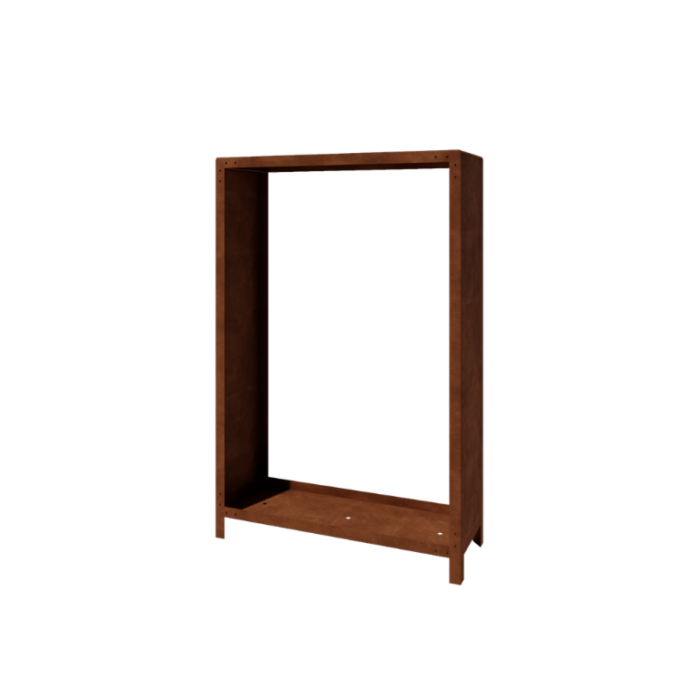 Arrumação para madeira em aço corten Indiana 180 x 120 x 40 cm