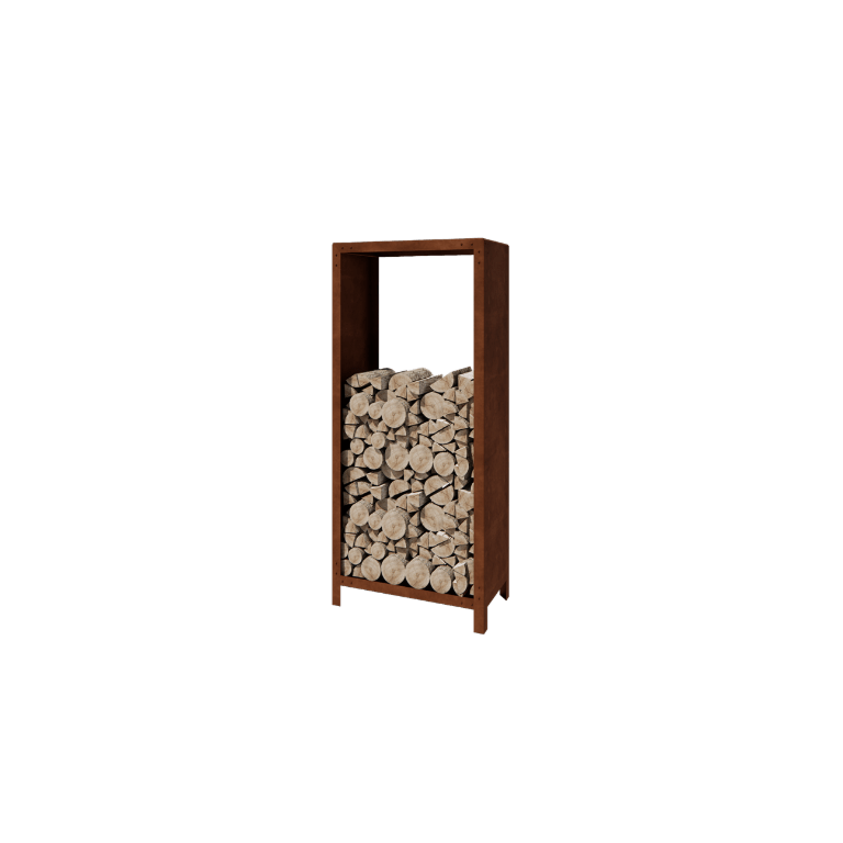 Abrigo para lenha em aço corten - Indiana - 80 x 40 x 180 cm