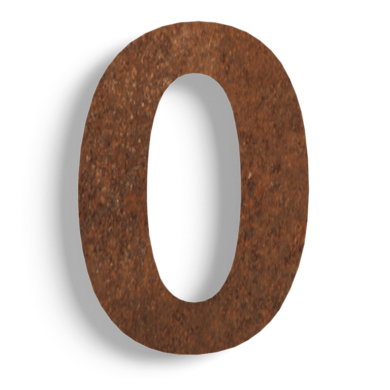 Número de casa em aço corten 0 - 15 cm