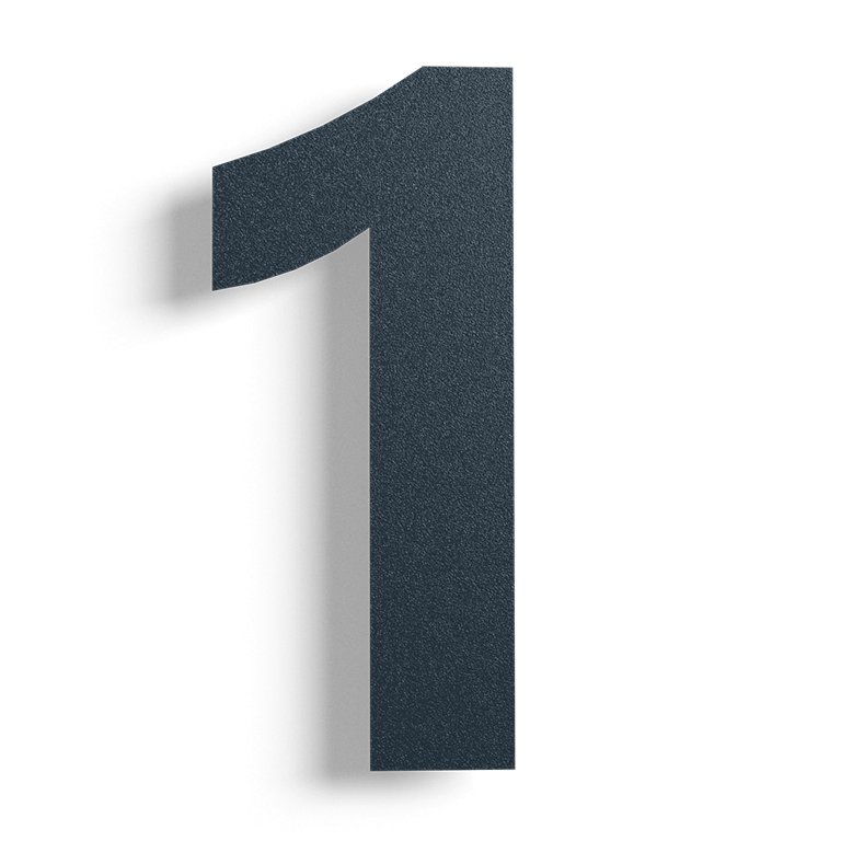 Número de casa em aço inoxidável preto 1 - 15 cm
