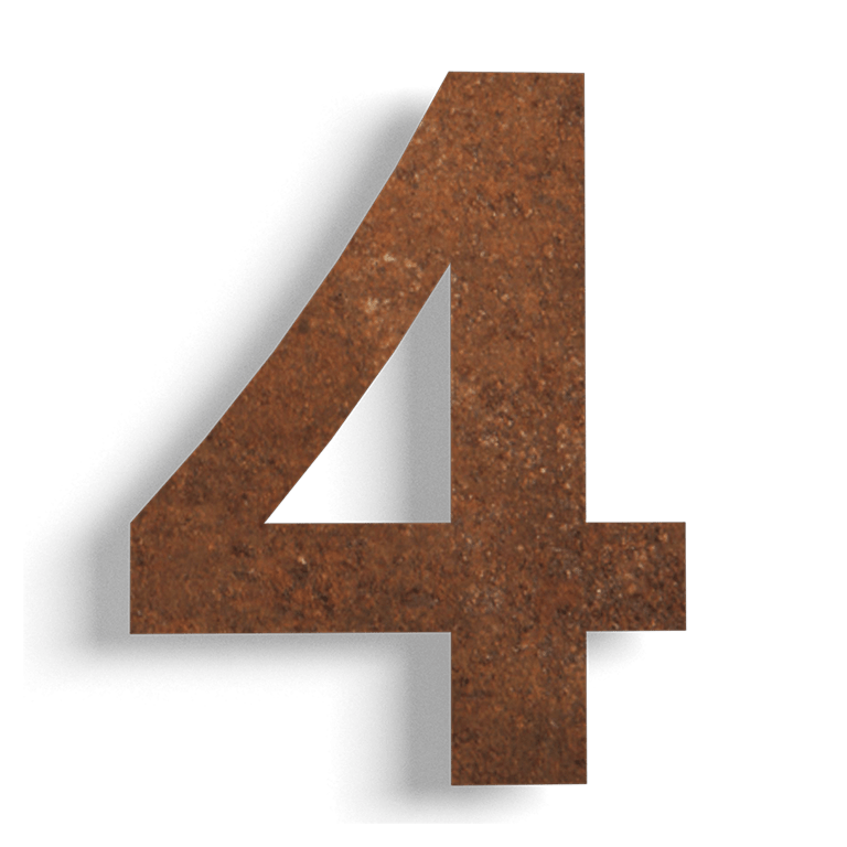 Número de casa em aço corten 4 - 15 cm