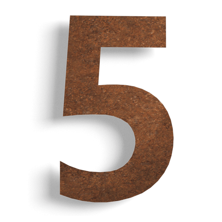 Número de casa em aço corten 5 - 50 cm
