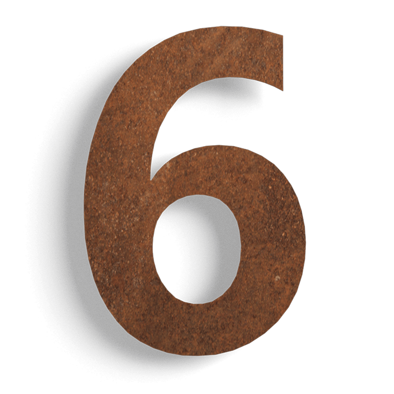 Número de casa em aço corten 6 - 50 cm