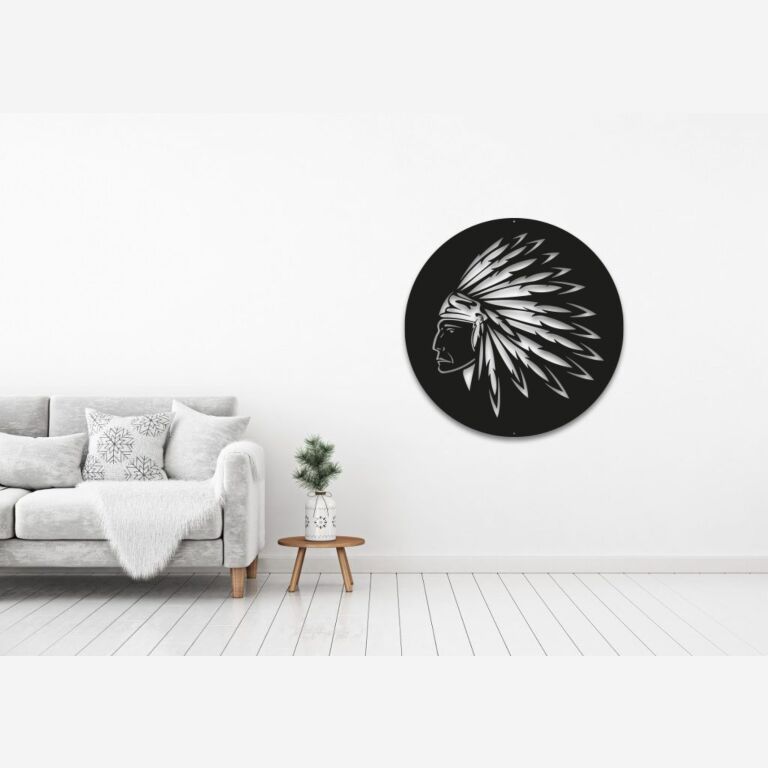 Decoração de parede em metal Índio