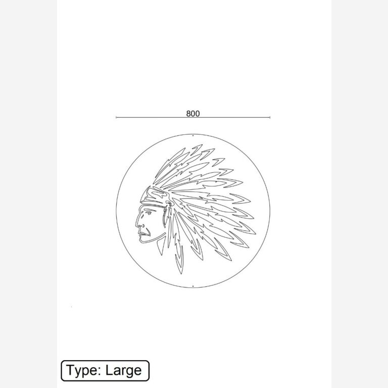 Decoração de parede em metal Índio