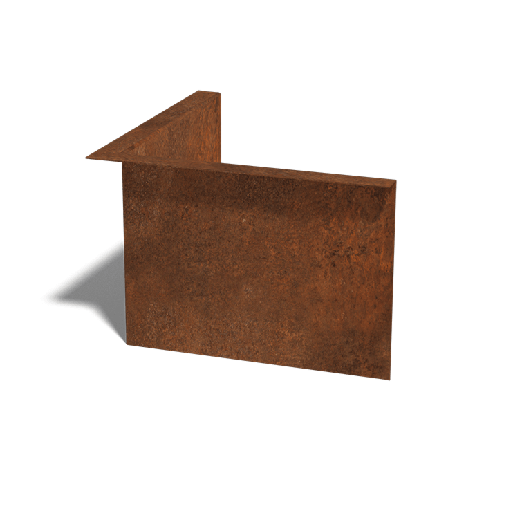 Borda fixa em aço corten 22 cm canto interior