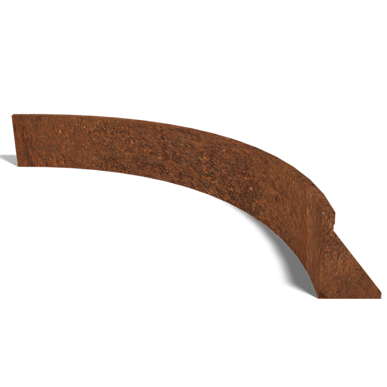 Muro de contenção curvo interior em aço corten 150 x 150 cm (altura 30 cm)