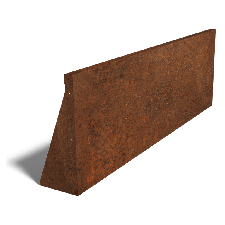 Muro de contenção reto de aço corten 150 cm (altura 50 cm)