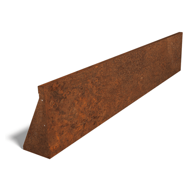 Muro de contenção reto de aço corten 200 cm (altura 40 cm)