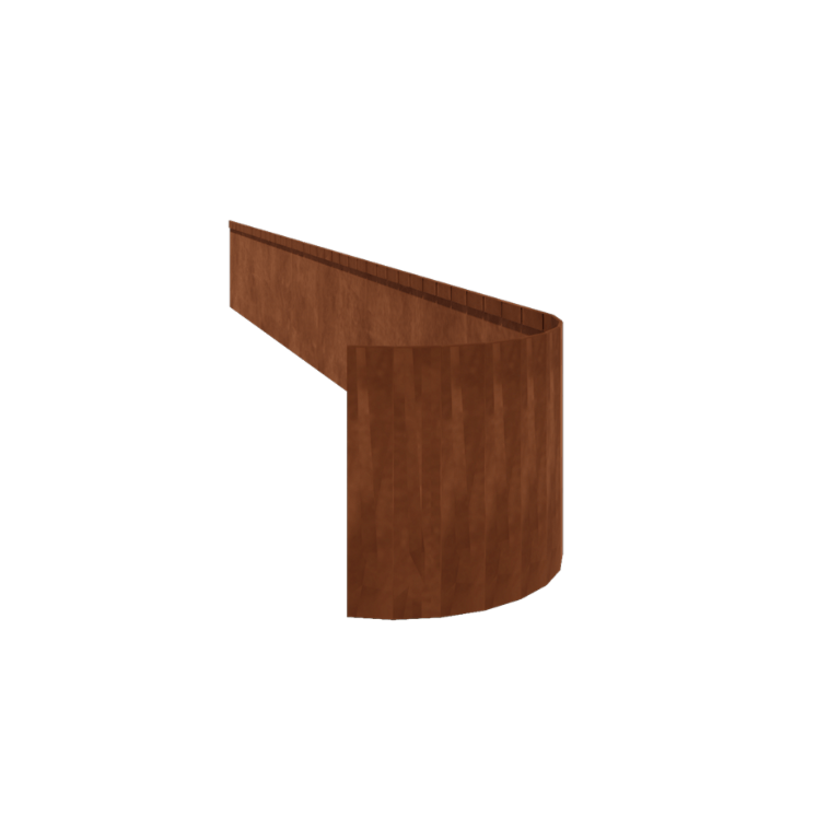 Bordadura em aço corten - Achatada FLEX - Altura 35 cm - 150 cm