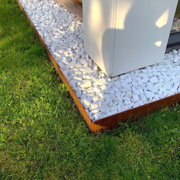 Bordadura em aço corten - Achatada - Altura 13 cm - 150 cm